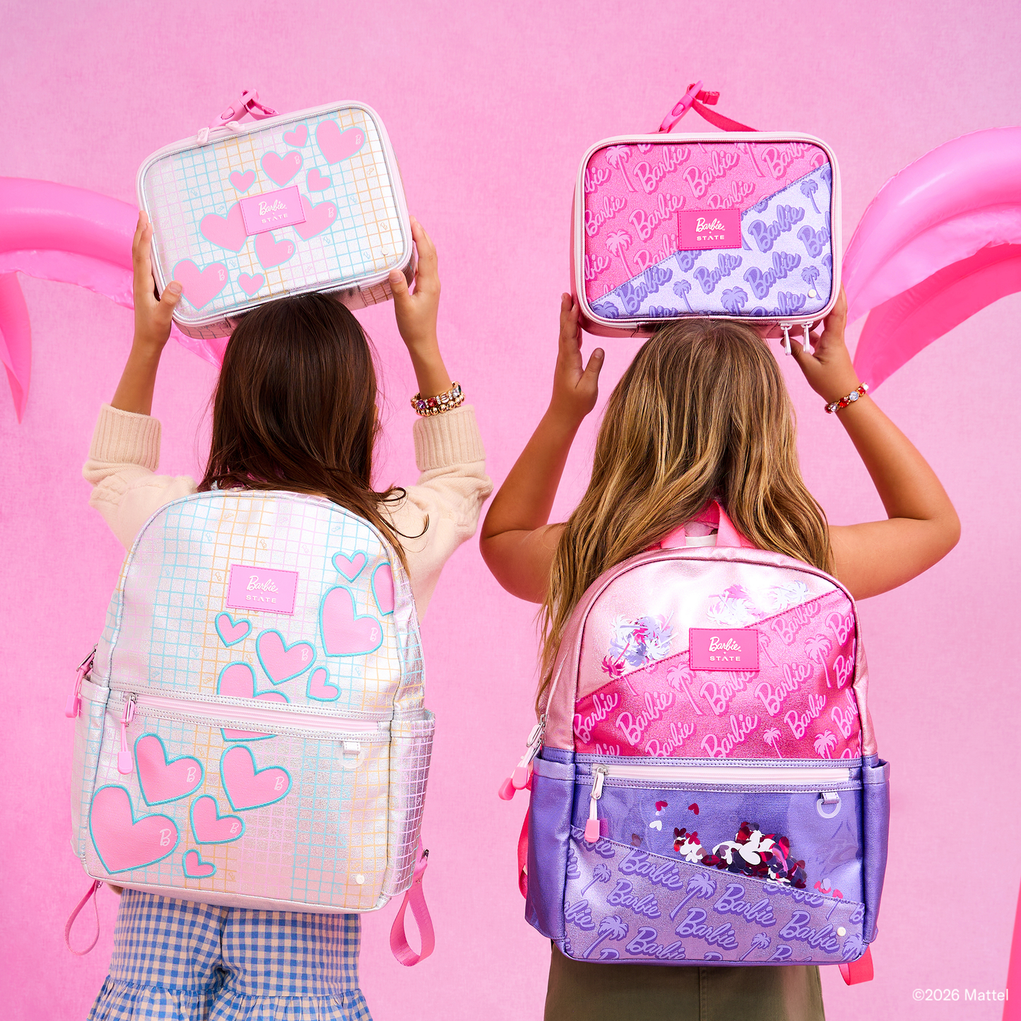 STATE x Barbie™ Rodgers Lunch Box Barbie™ Multi Grid & Hearts