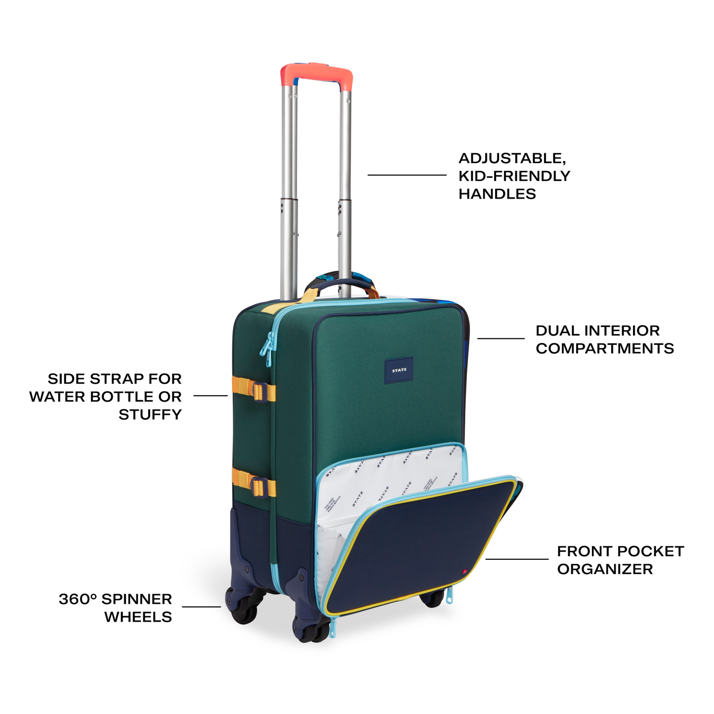 Logan Carry-On Suitcase Green/Navy