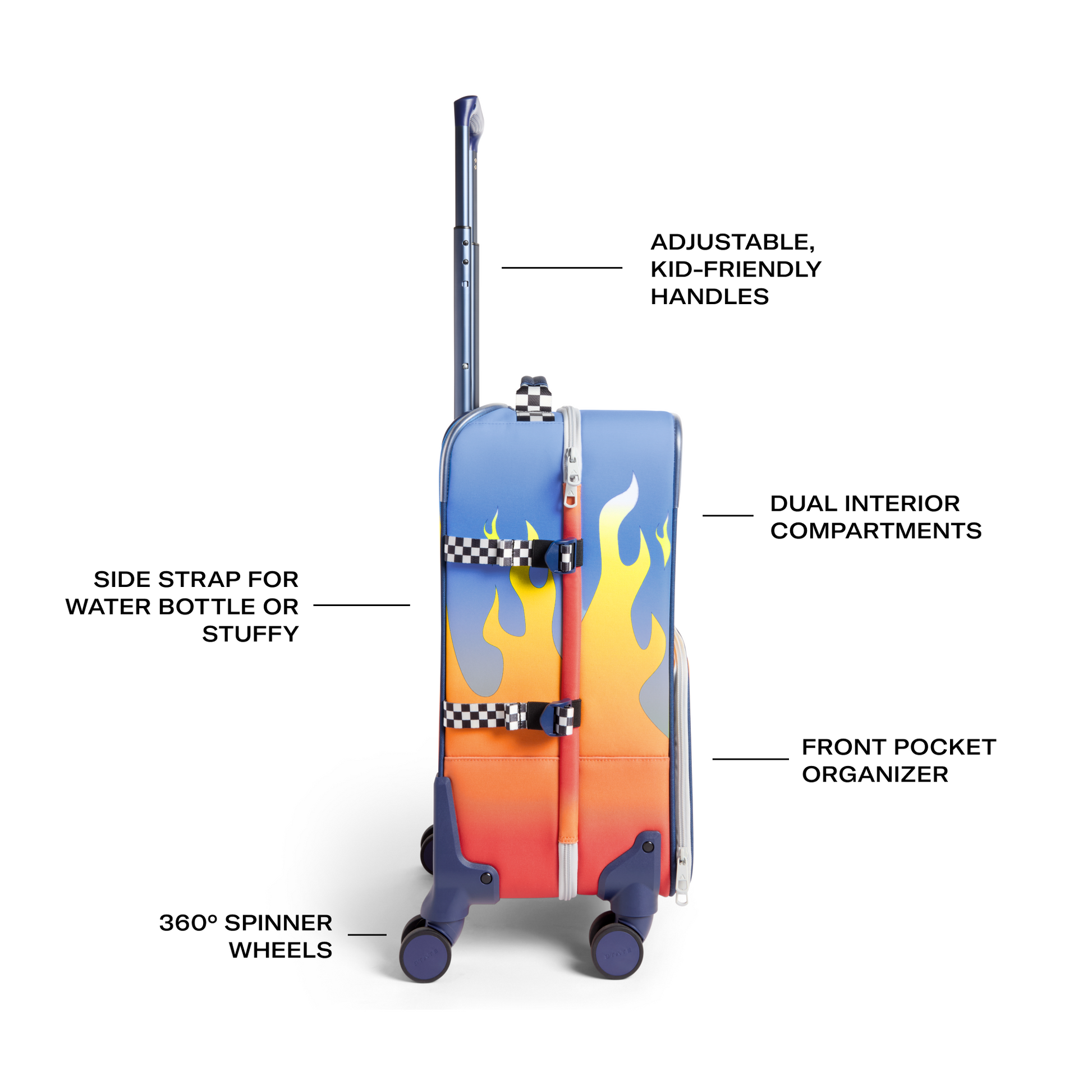 STATE x Hot Wheels™ Logan Carry-On Suitcase Hot Wheels™ Flames