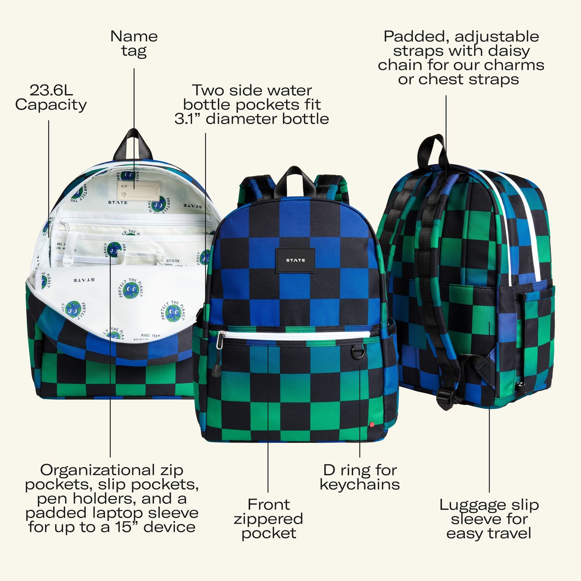 Kane Double Pocket Backpack Camo Drip
