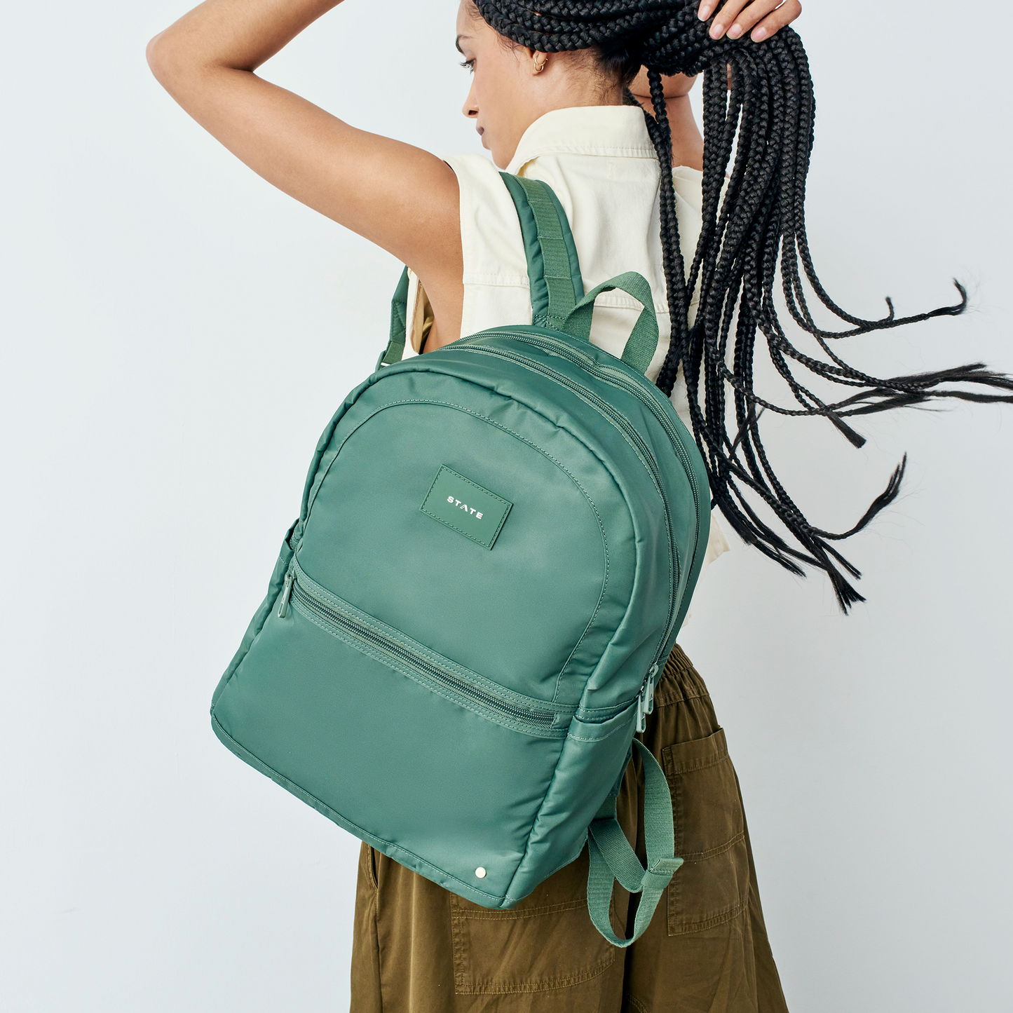 Evans Double Pocket Backpack Olive