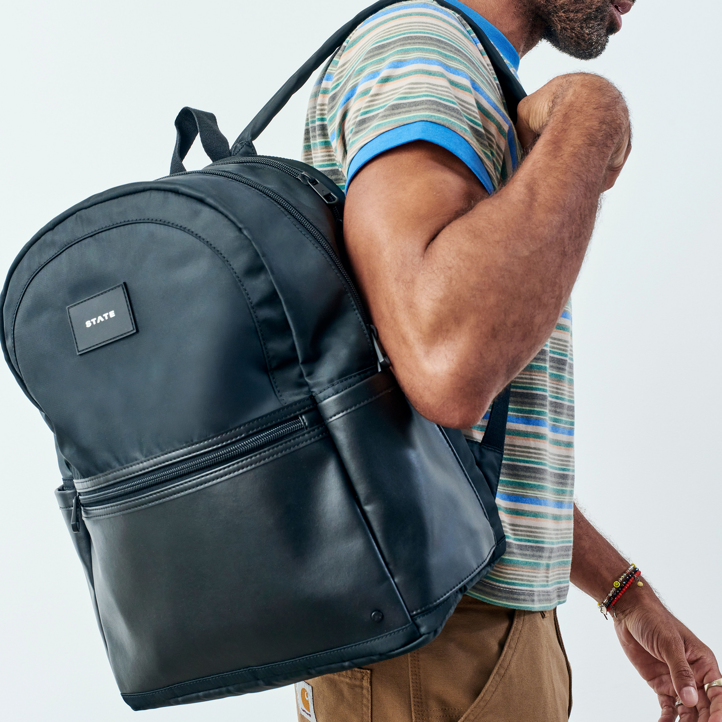 Evans Double Pocket Backpack Black