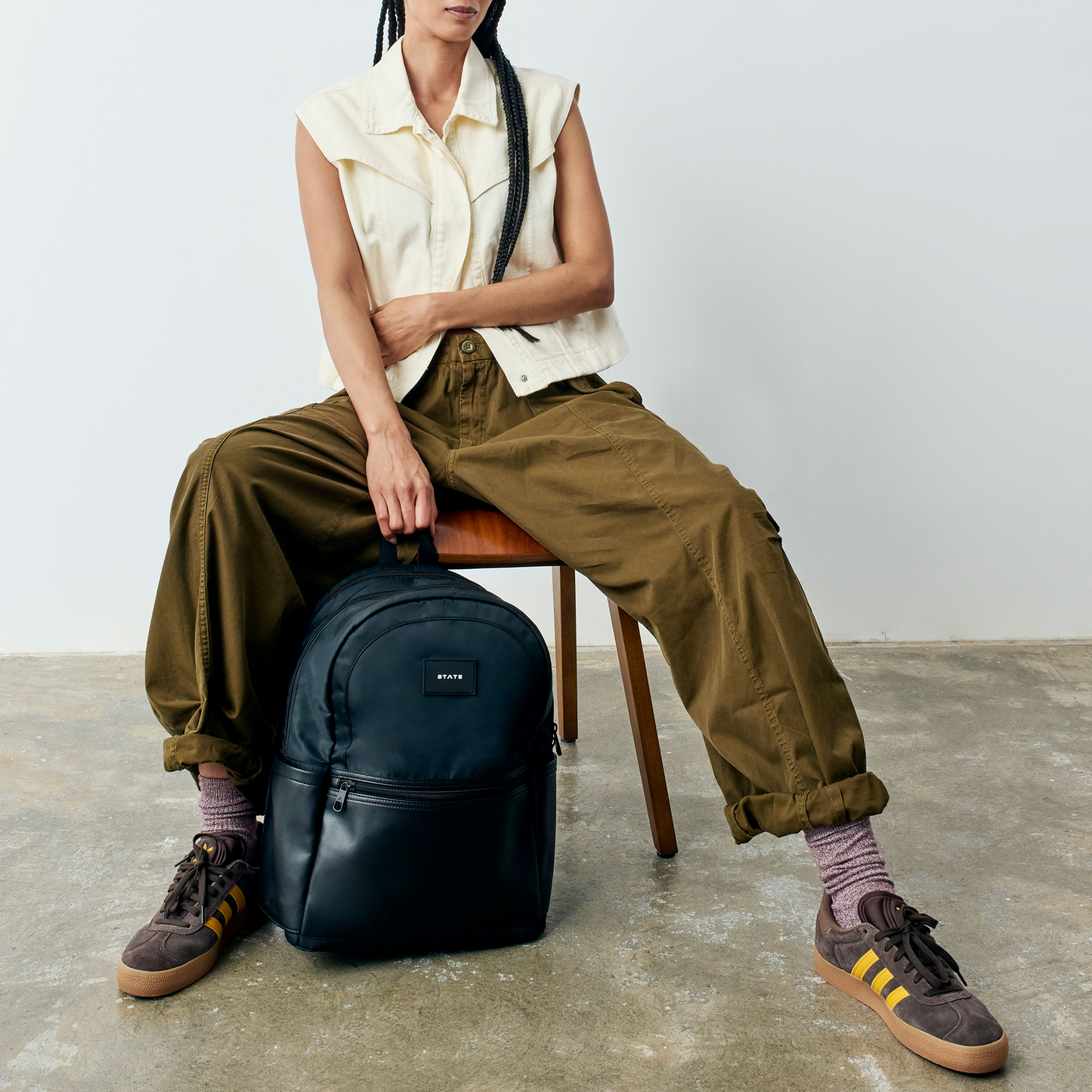 Evans Double Pocket Backpack Black