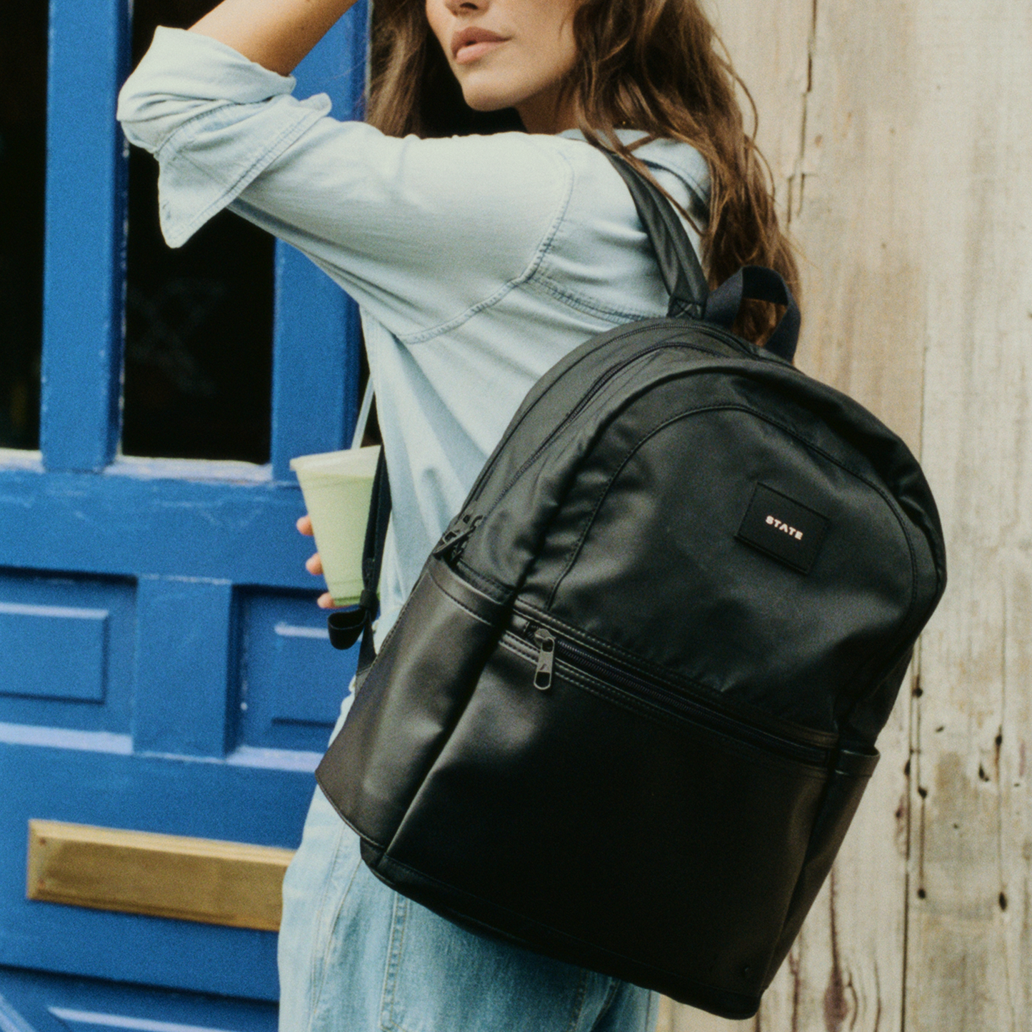 Evans Double Pocket Backpack Black