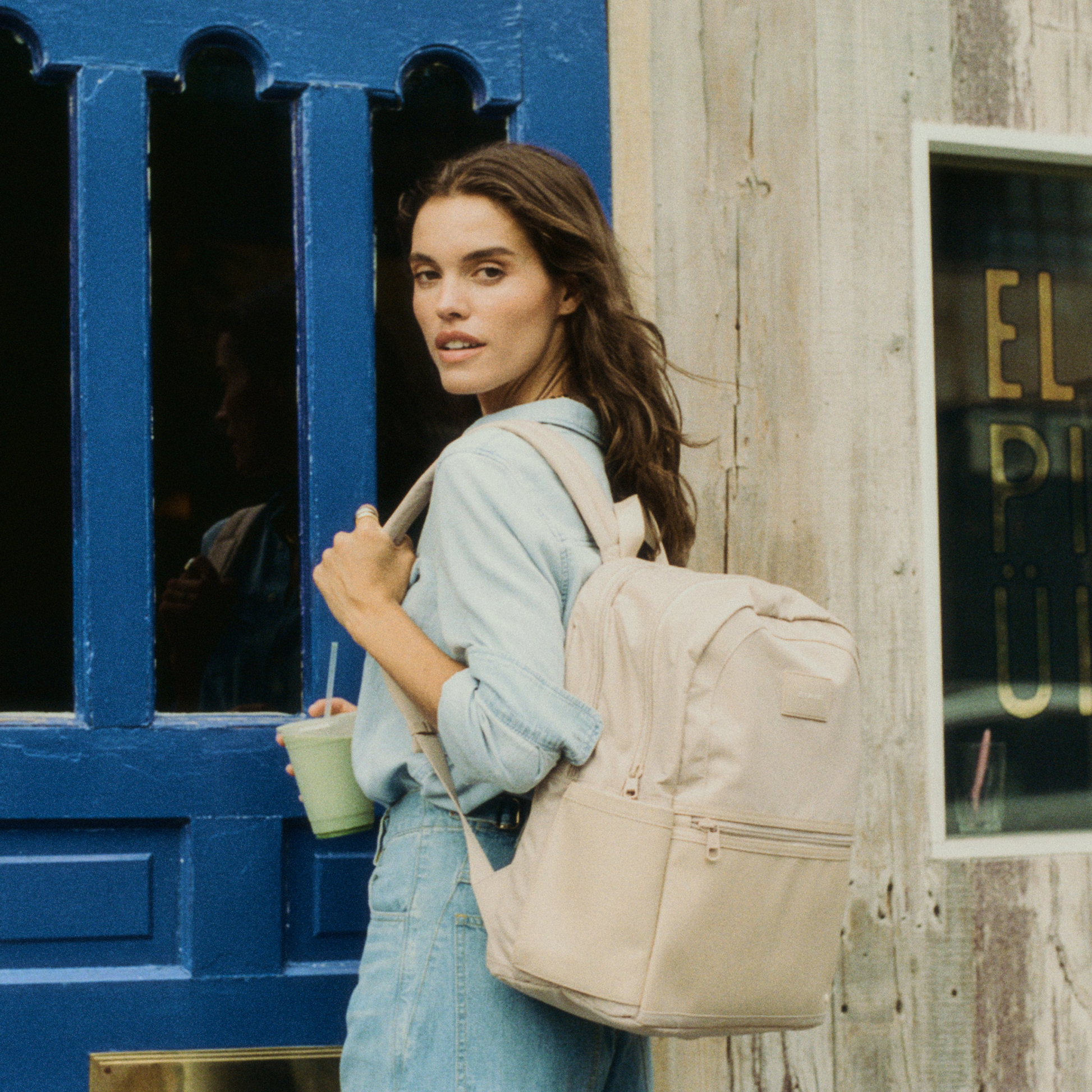Evans Double Pocket Backpack Sand