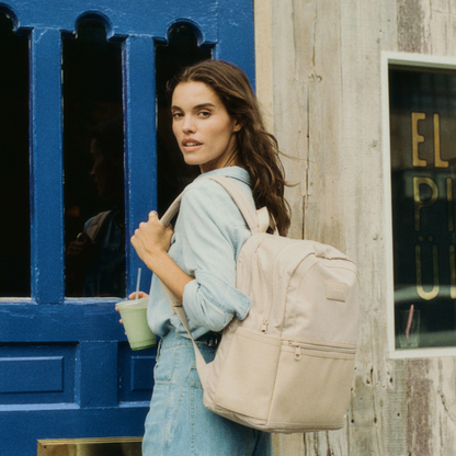 Evans Double Pocket Backpack Sand