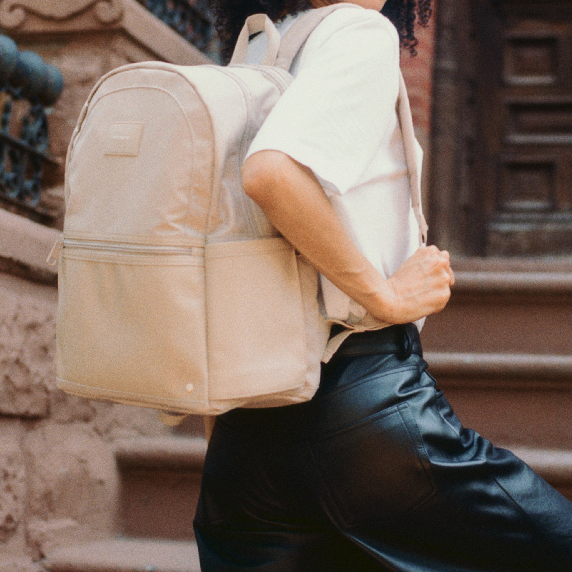 Evans Double Pocket Backpack Sand