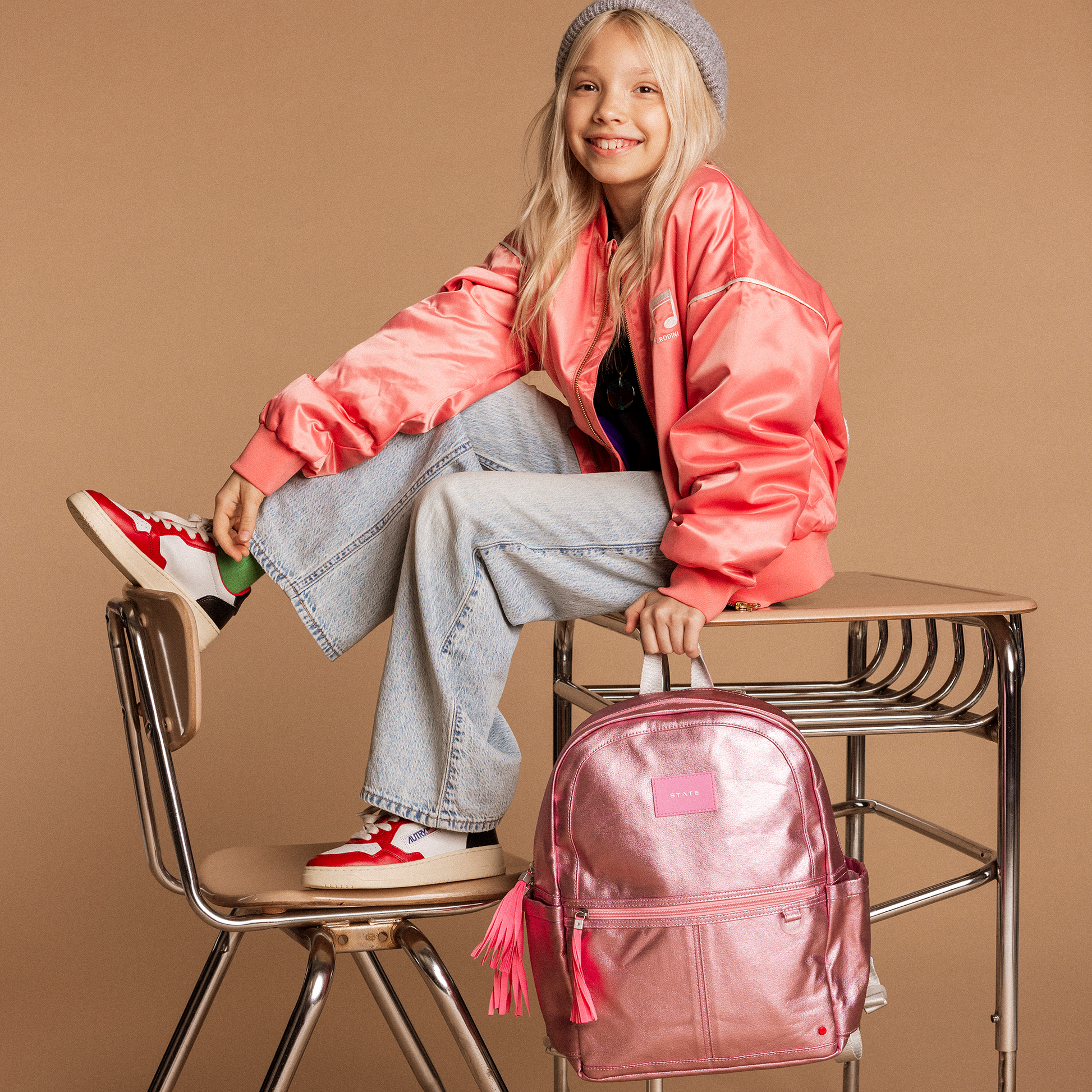 Kane Backpack Pink/Silver