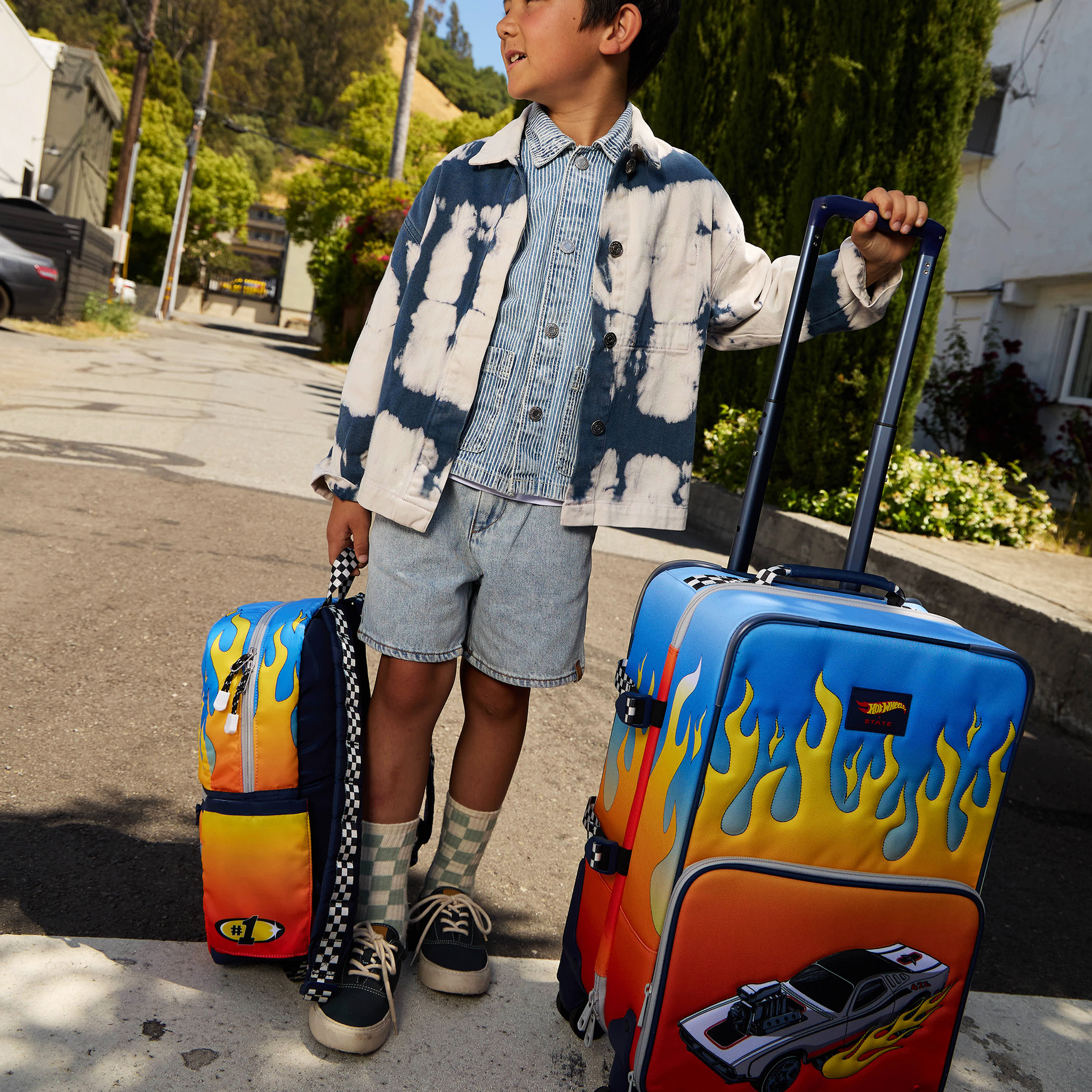 STATE x Hot Wheels™ Logan Carry-On Suitcase Hot Wheels™ Flames