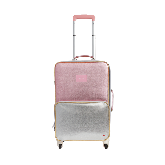 Logan Carry-On Suitcase Pink/Silver