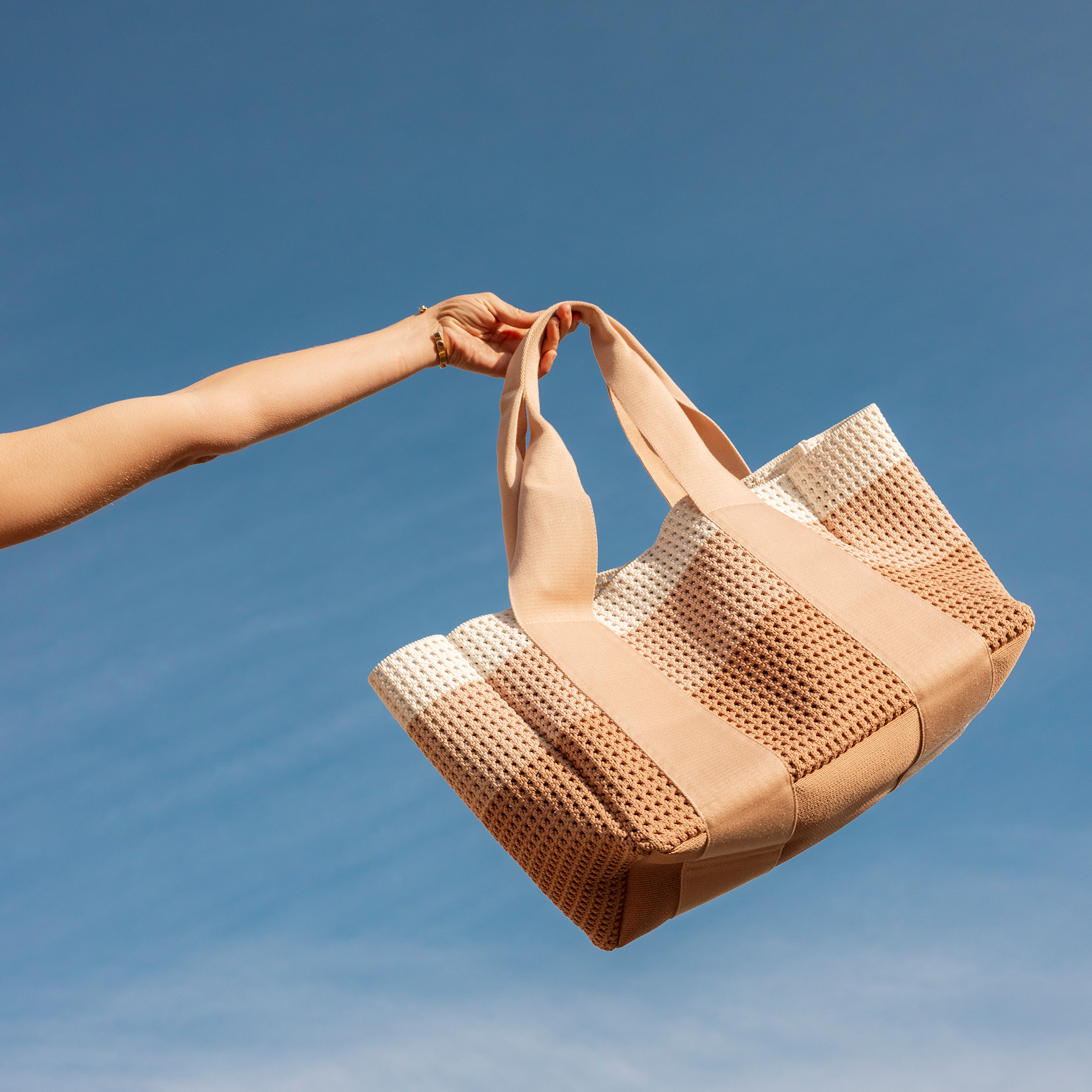 Wellington Cabana Tote Neutral Stripe
