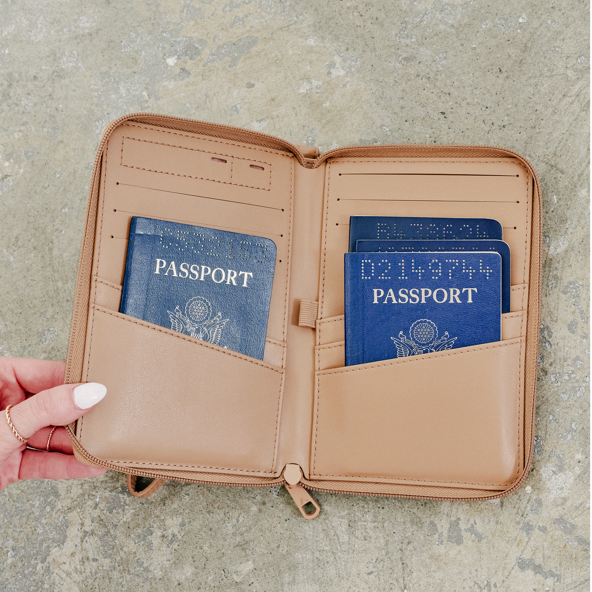 Family Passport Holder Sand