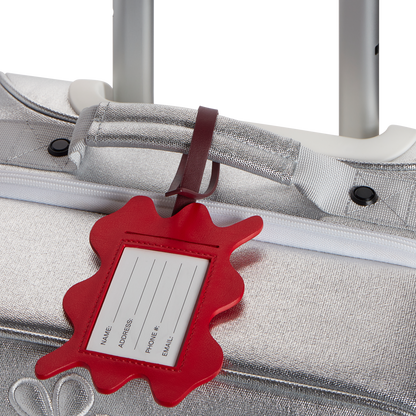 Luggage Tag Burgundy Squiggly