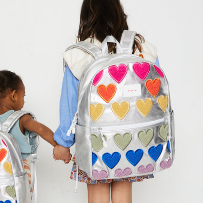 Kane Double Pocket Backpack Fuzzy Hearts