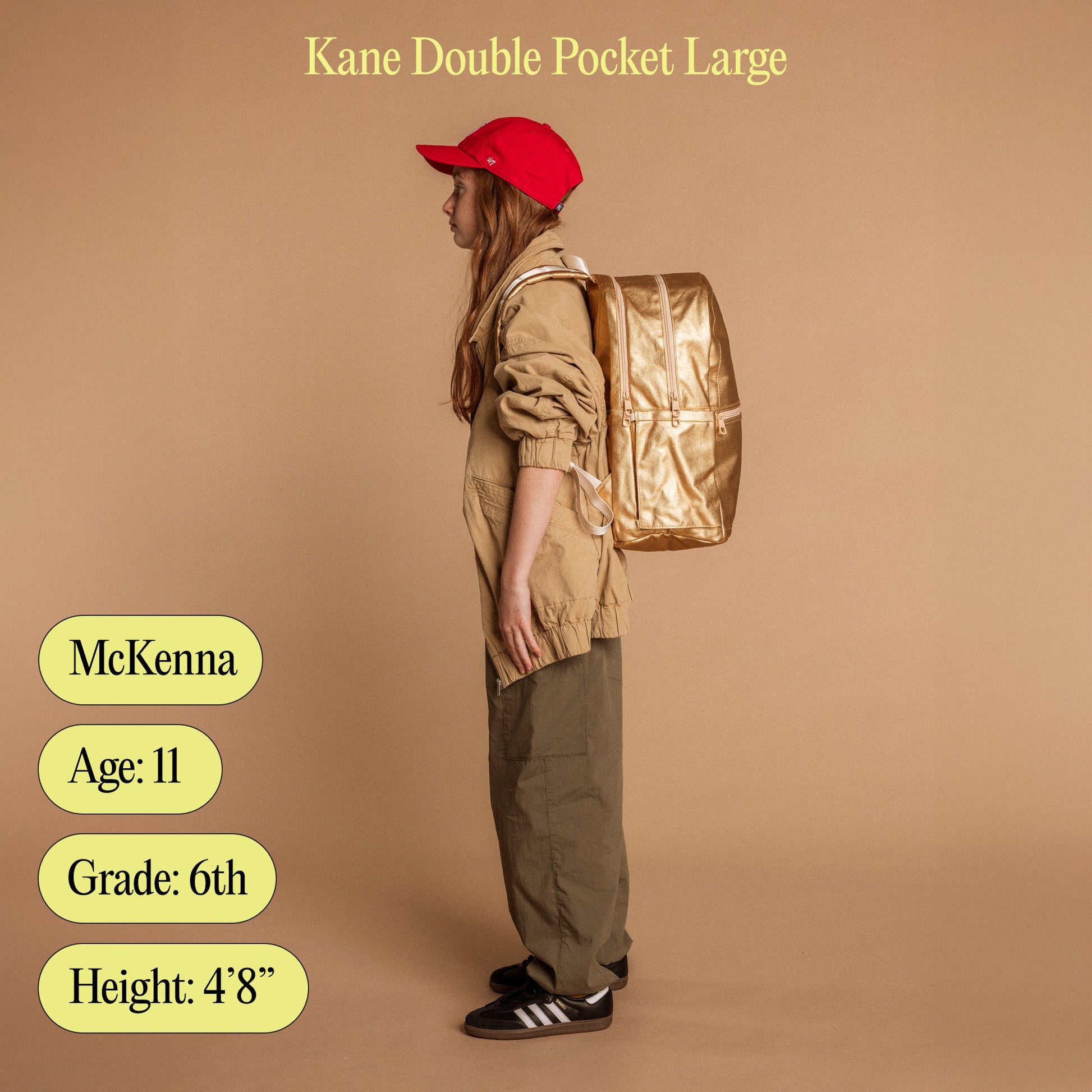 Kane Double Pocket Large Backpack Blue Iridescent