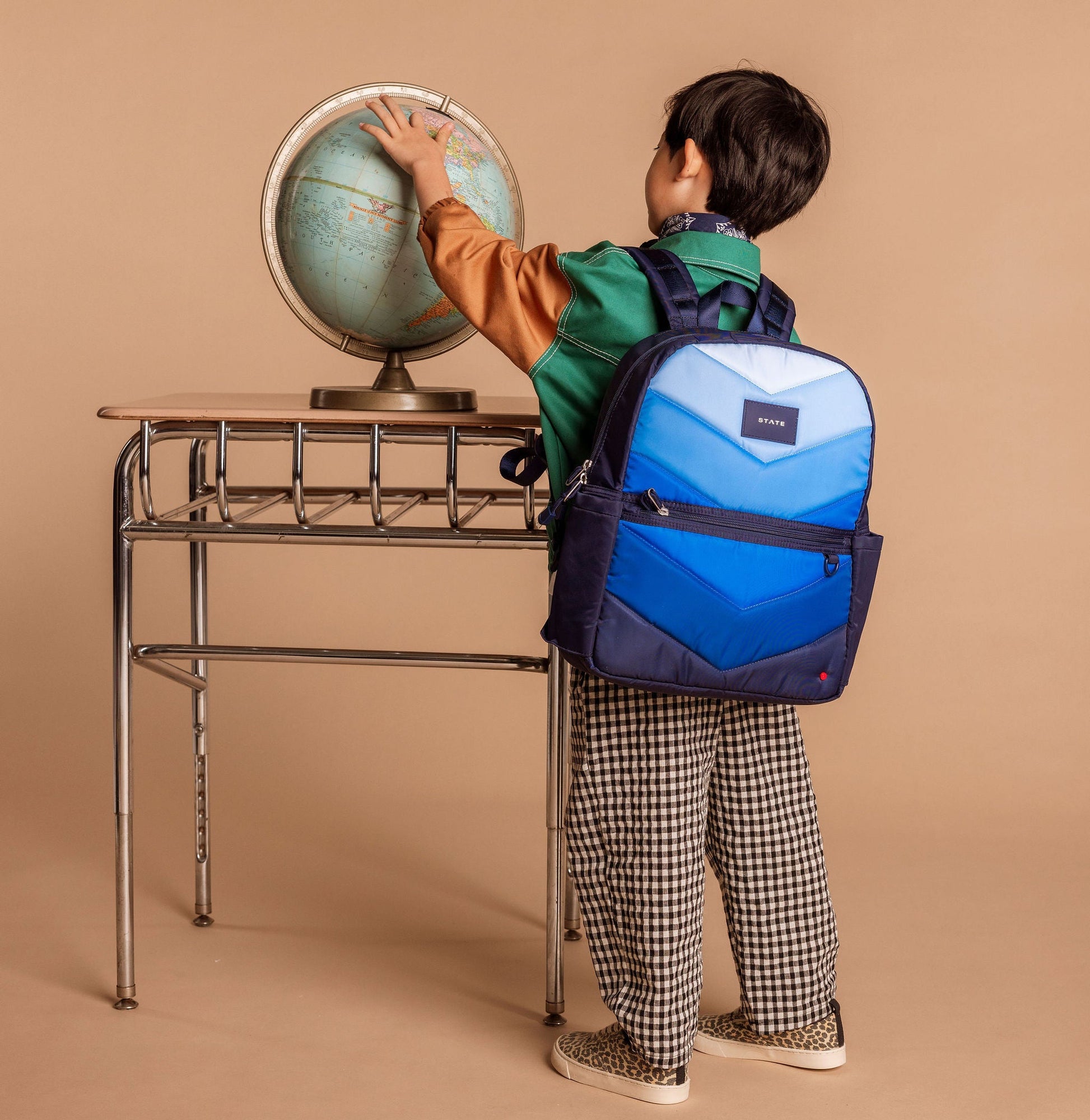 Kane Backpack Blue Chevron