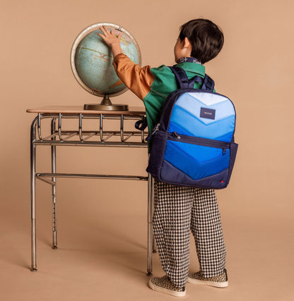 Kane Backpack Blue Chevron
