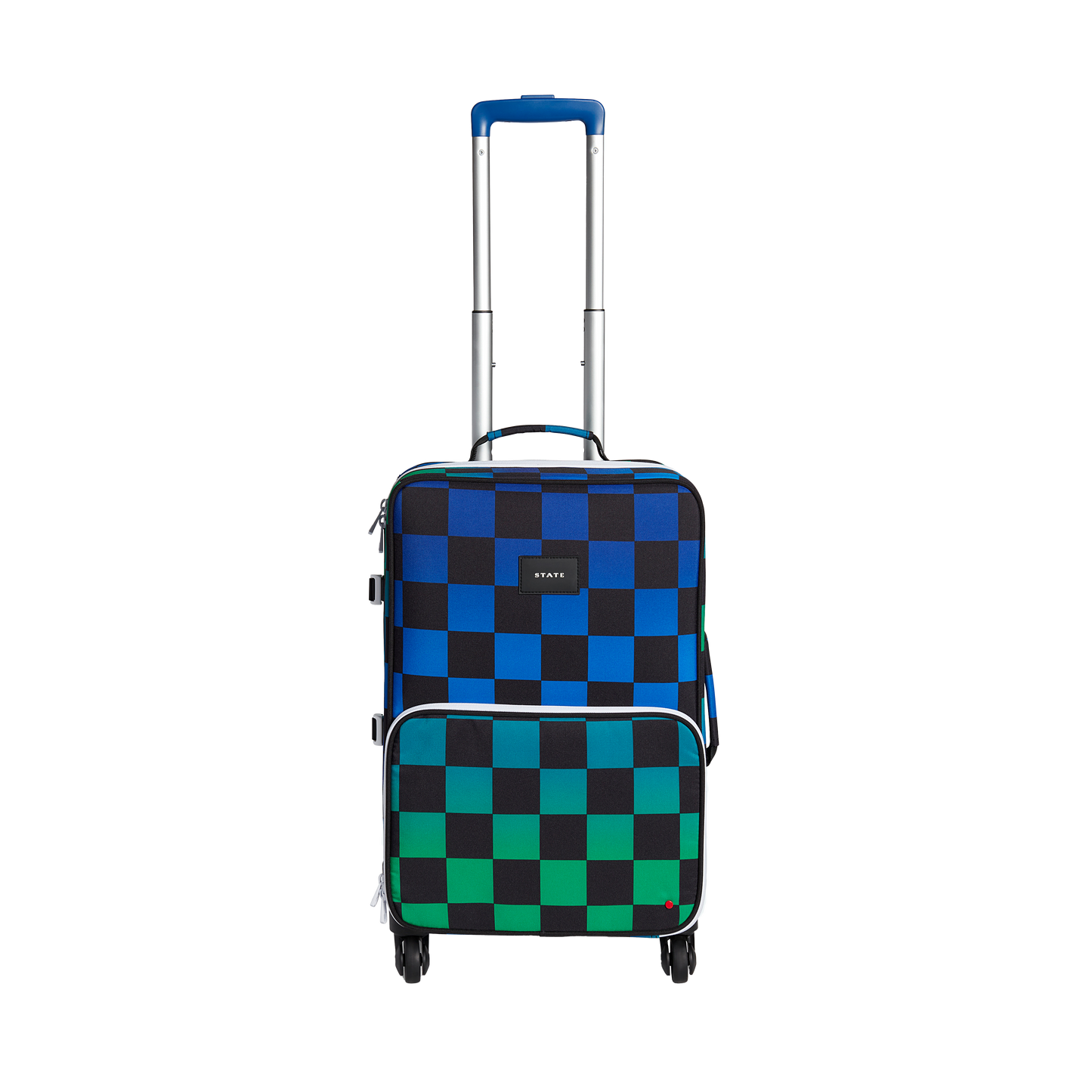 Logan Carry-On Suitcase Blue Checkerboard