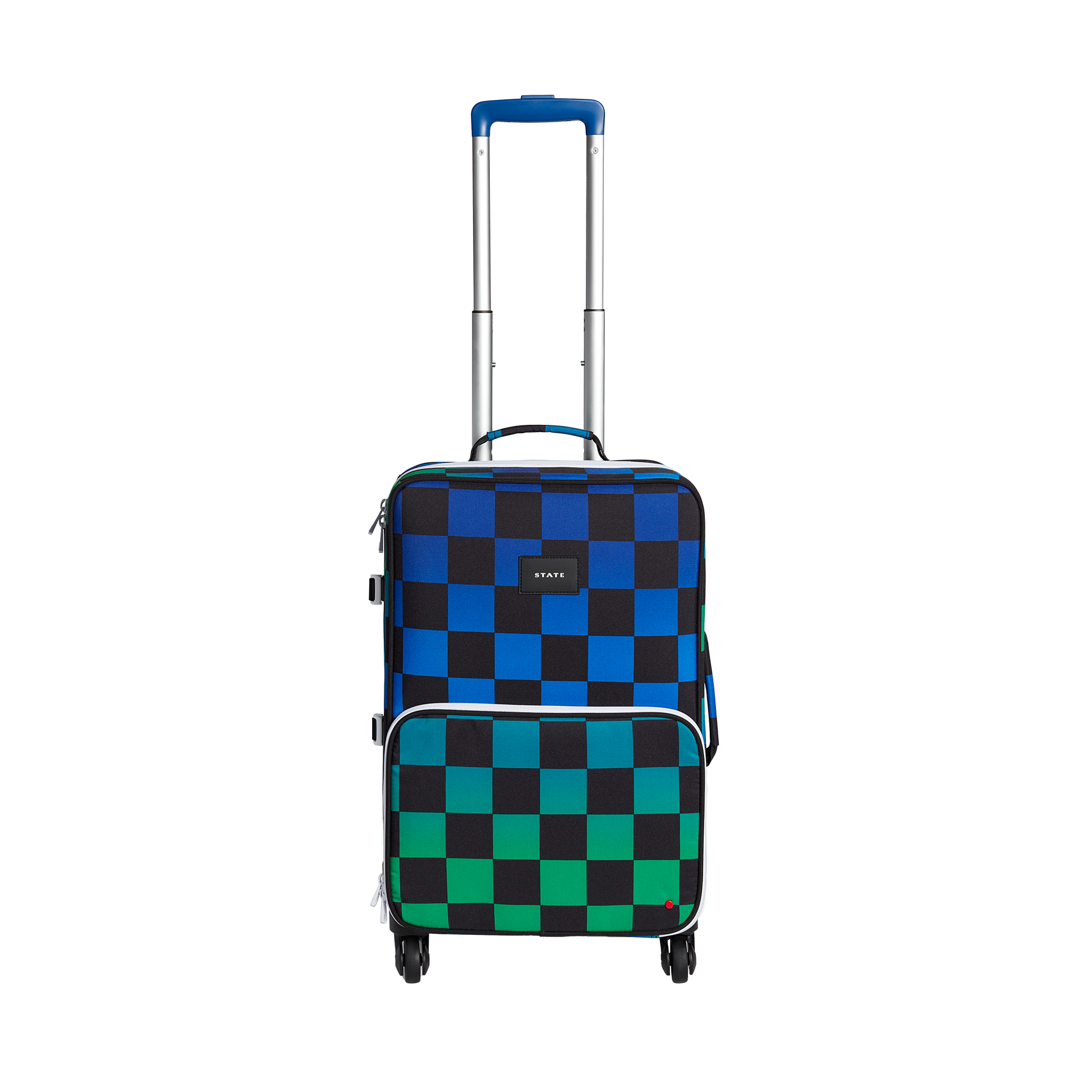 Logan Carry-On Suitcase Blue Checkerboard