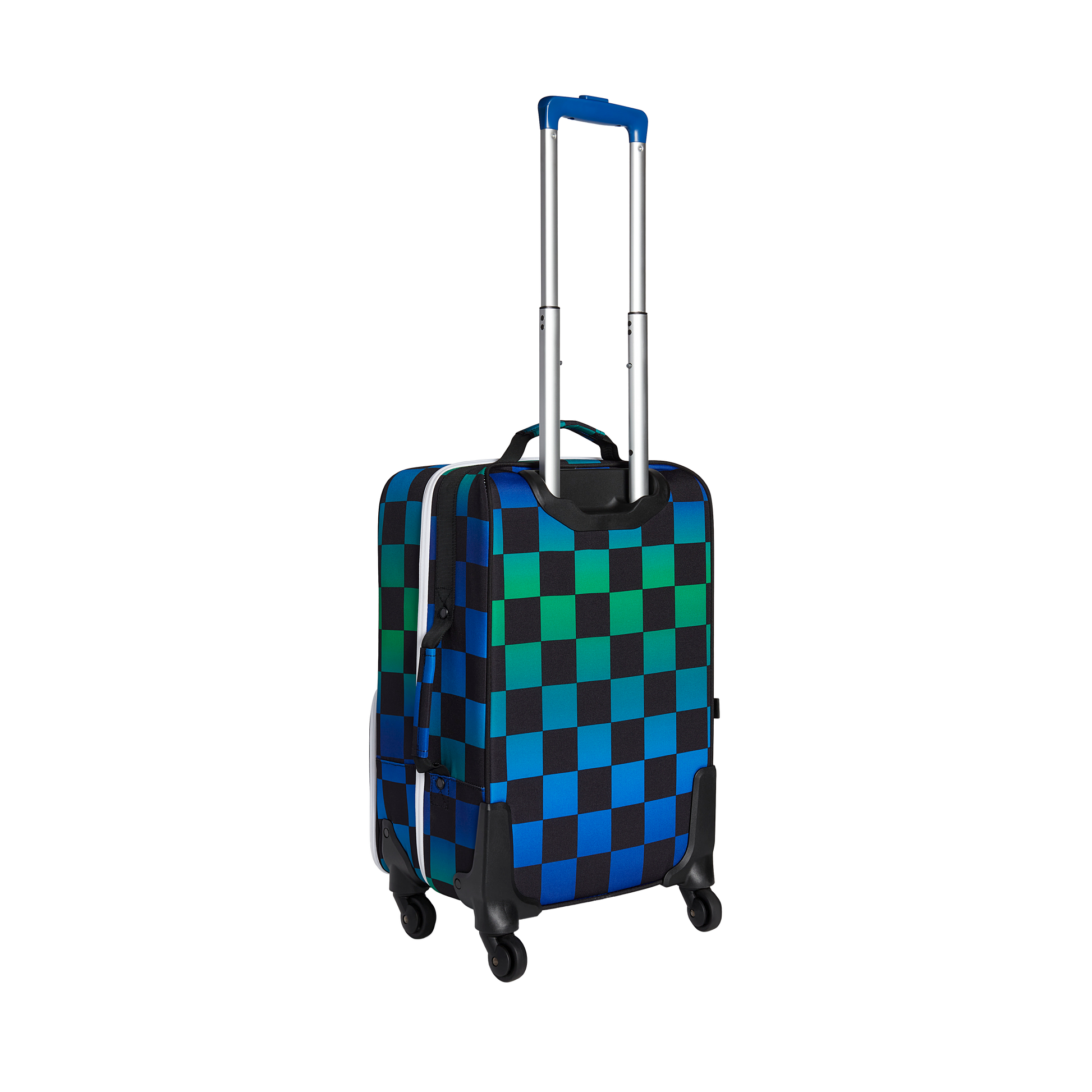 Logan Carry-On Suitcase Blue Checkerboard