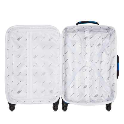 Logan Carry-On Suitcase Blue Checkerboard