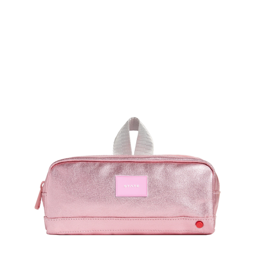 Clinton Pencil Case Pink/Silver