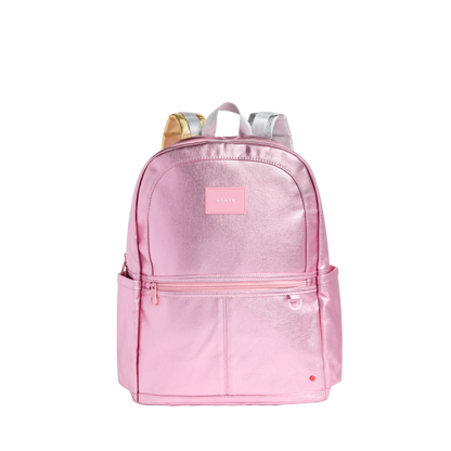 Kane Double Pocket Large Backpack Pink/Silver