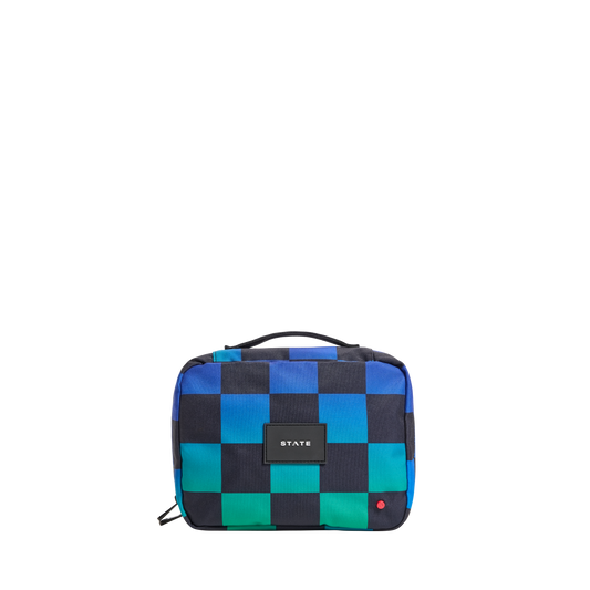 Bensen Toiletry Kit Blue Checkerboard