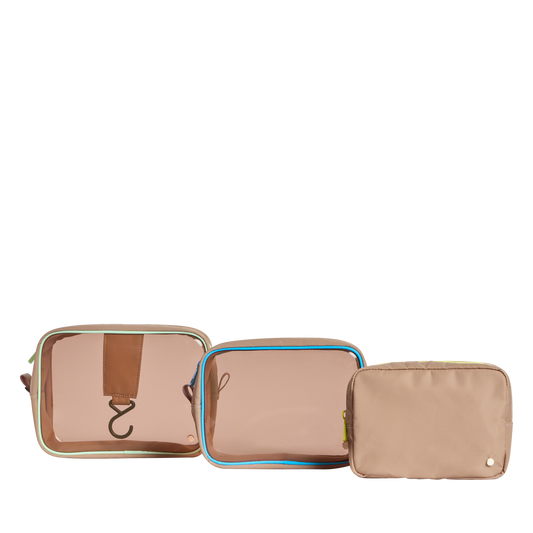 Travel Pouch Set of Three Latte