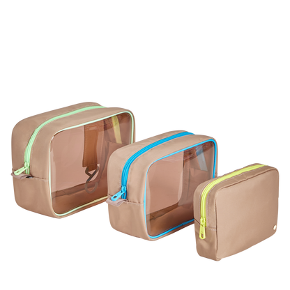 Travel Pouch Set of Three Latte