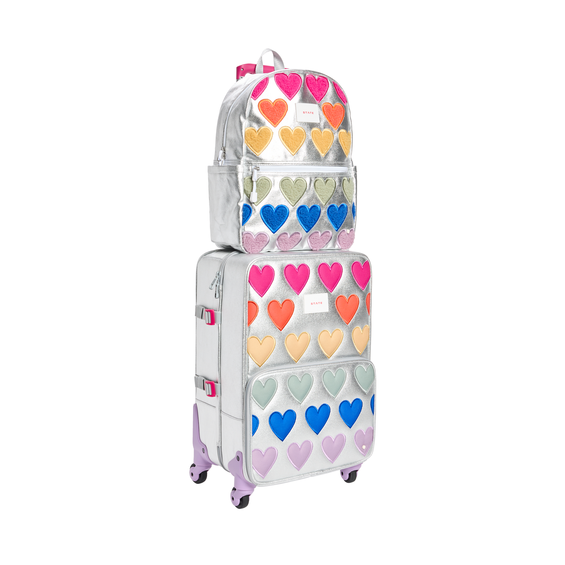 Logan Carry-On Suitcase Patchwork Hearts