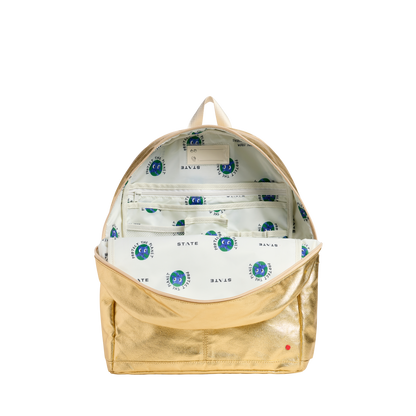 Kane Double Pocket Large Backpack Blue Puffer Check