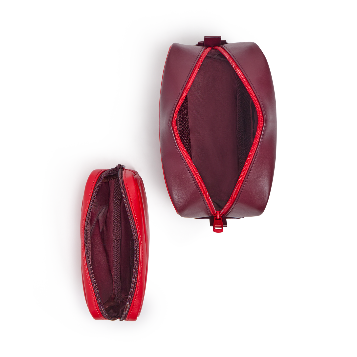 Travel Pouch Set of Two Burgundy