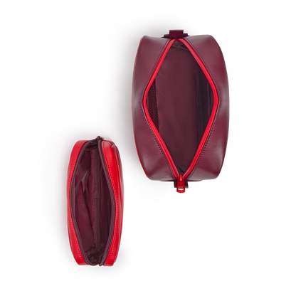 Travel Pouch Set of Two Burgundy