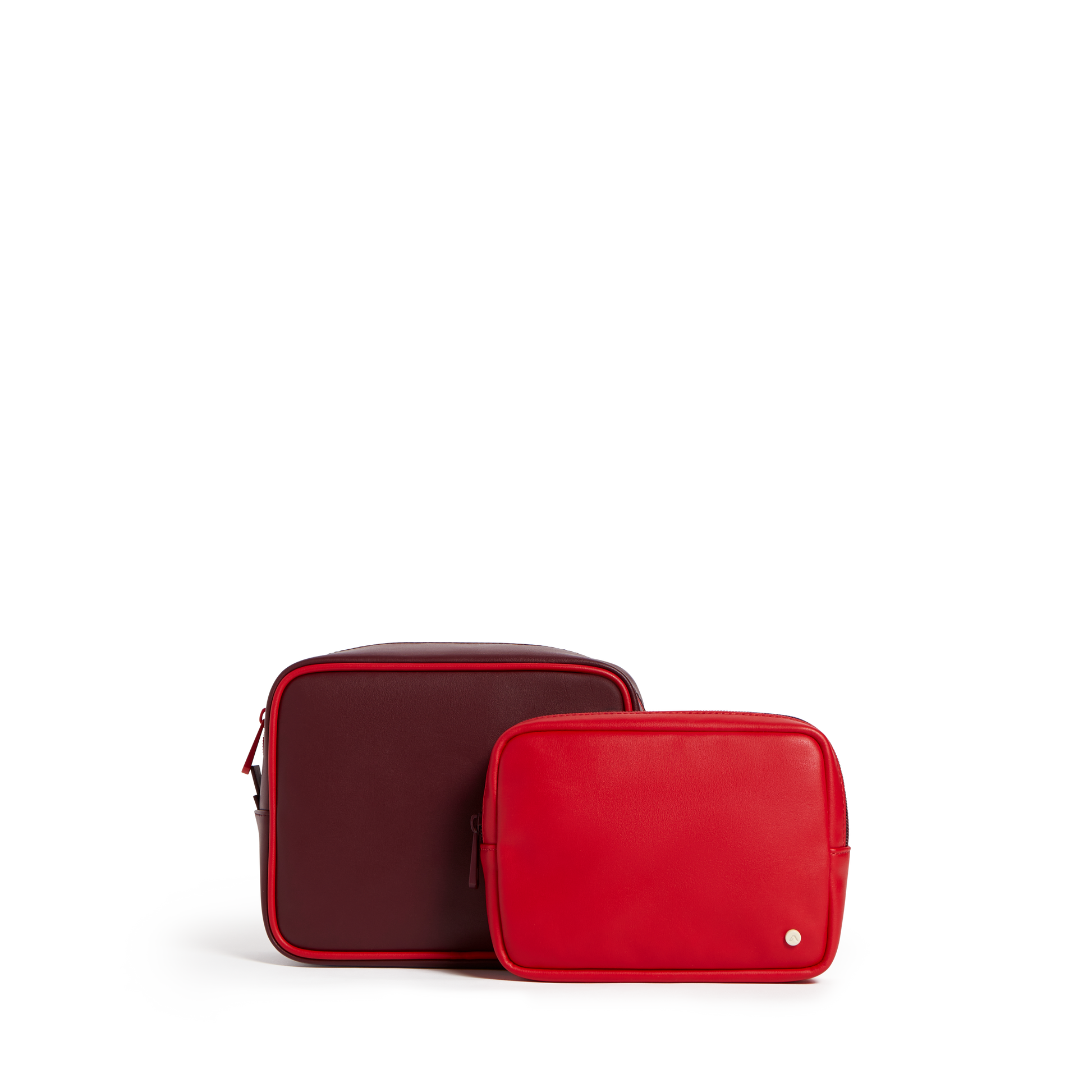 Travel Pouch Set of Two Burgundy