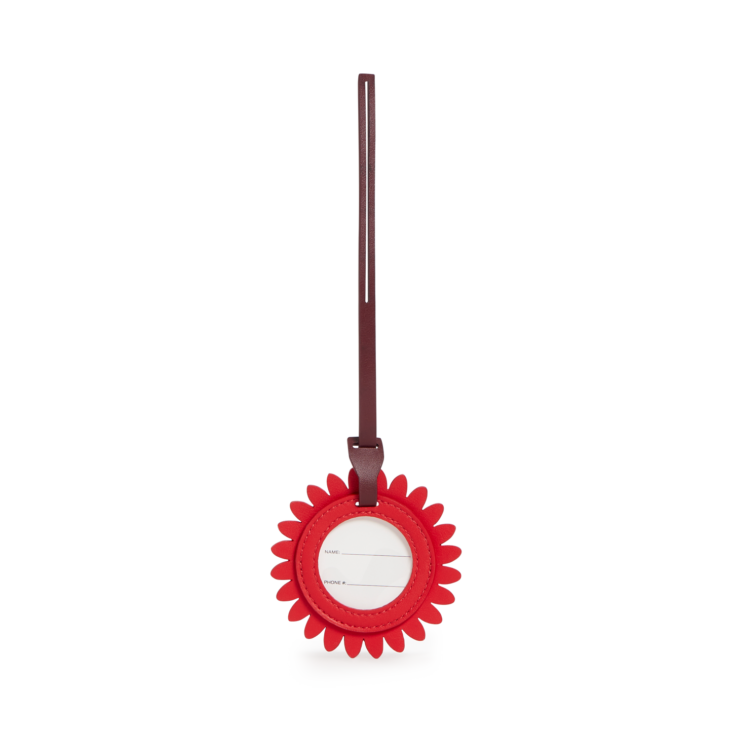 Luggage Tag Burgundy Flower
