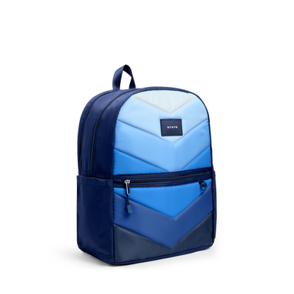 Kane Double Pocket Backpack Blue Chevron