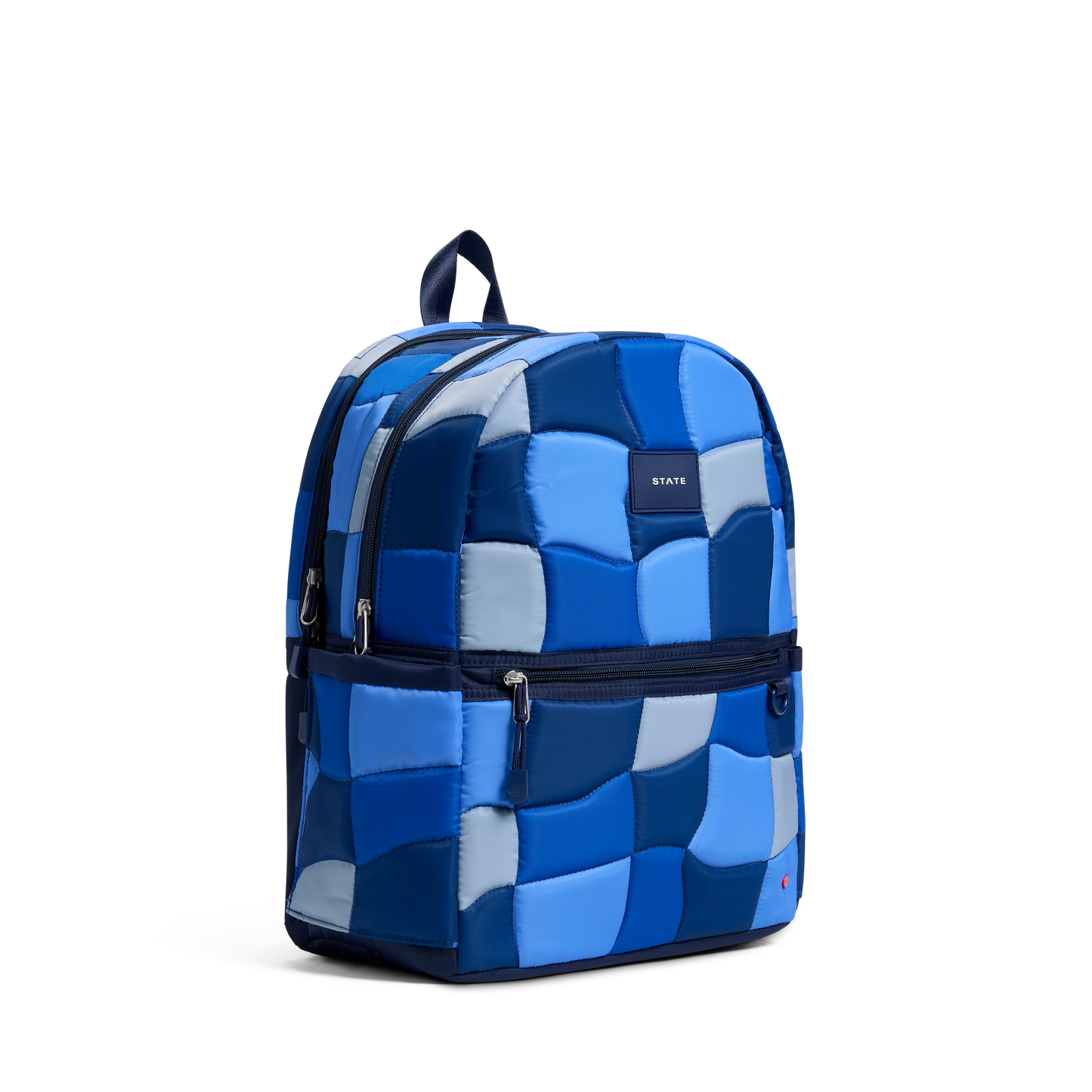 Kane Double Pocket Backpack Blue Puffer Check