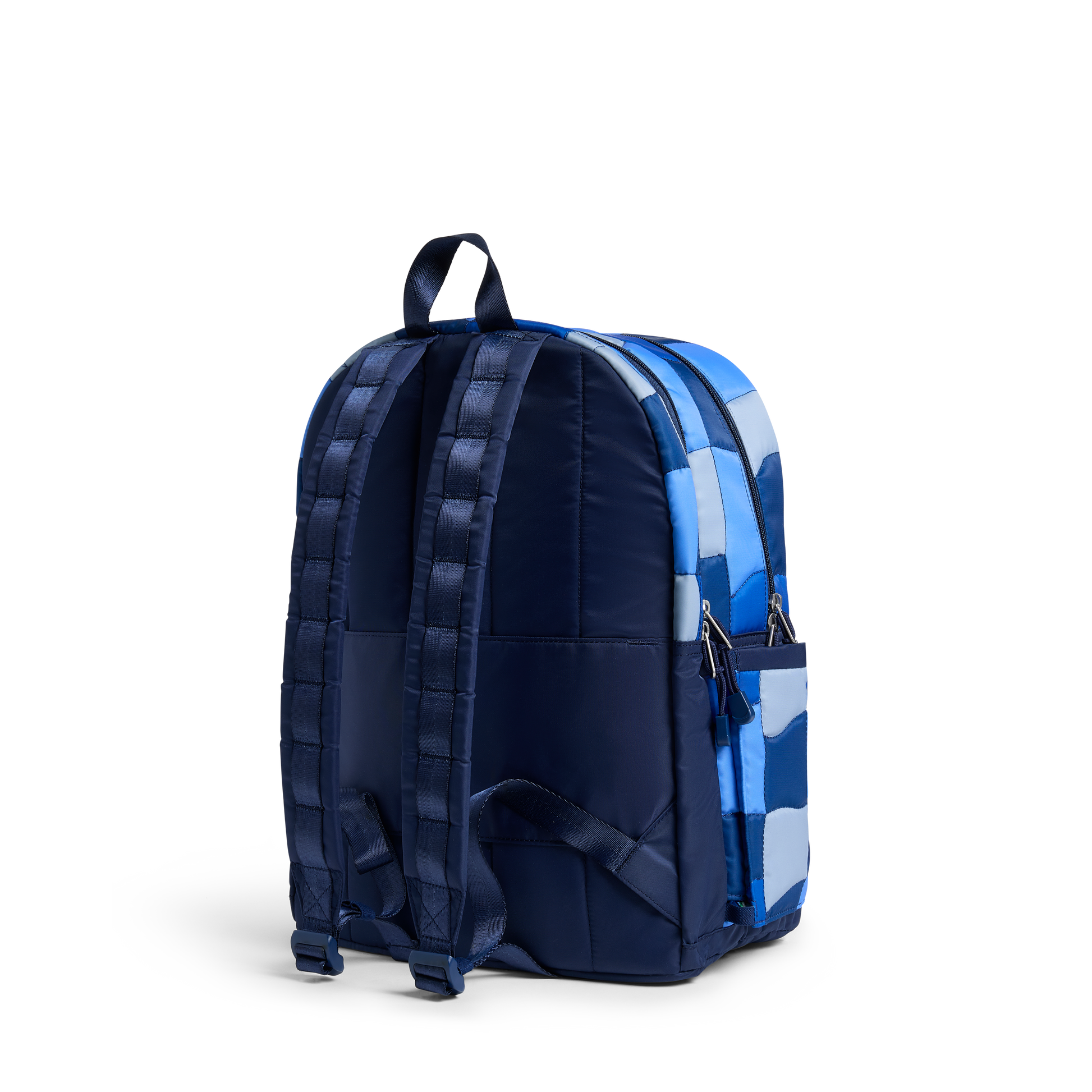 Kane Double Pocket Large Backpack Blue Puffer Check