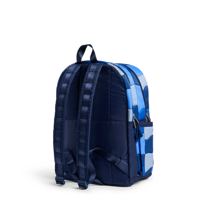 Kane Double Pocket Large Backpack Blue Puffer Check