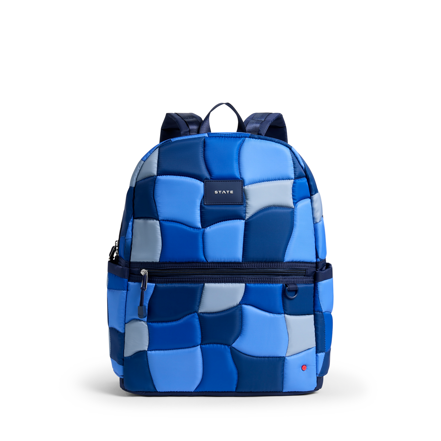 Kane Double Pocket Large Backpack Blue Puffer Check