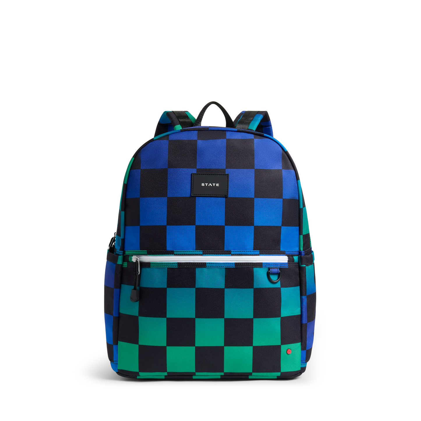Kane Double Pocket Large Backpack Blue Checkerboard