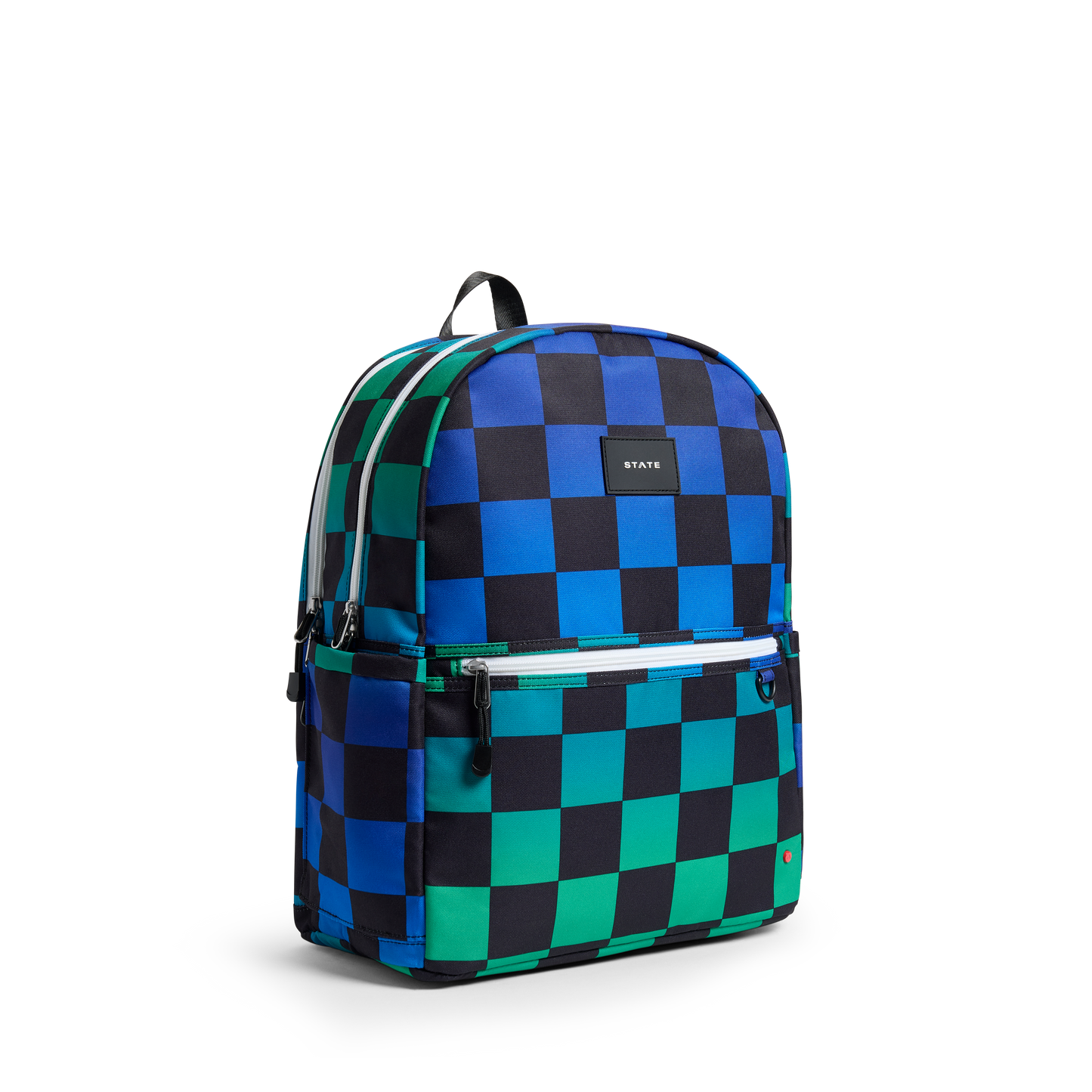 Kane Double Pocket Large Backpack Blue Checkerboard
