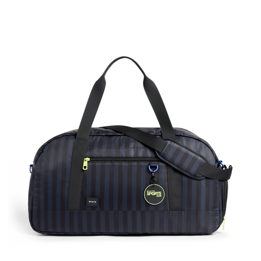 Fenway Sports Duffle Black Grey Striped