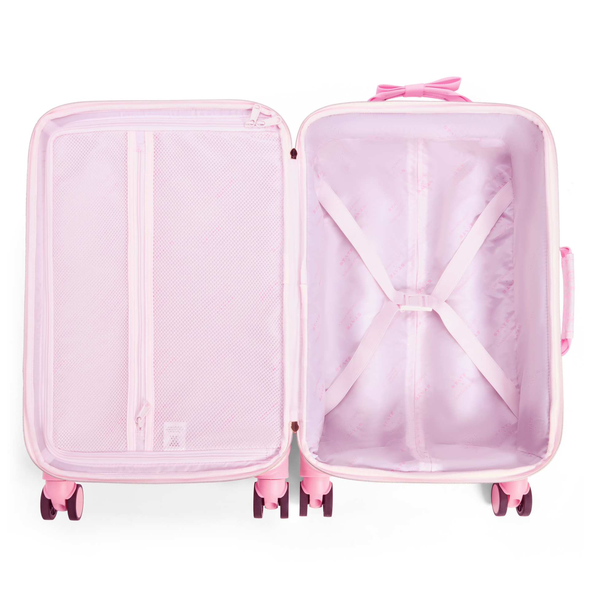 STATE x LoveShackFancy Logan Carry-On Suitcase Pink Vanilla