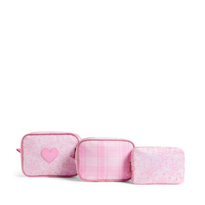 STATE x LoveShackFancy Travel Pouch Set of Three Pink Vanilla