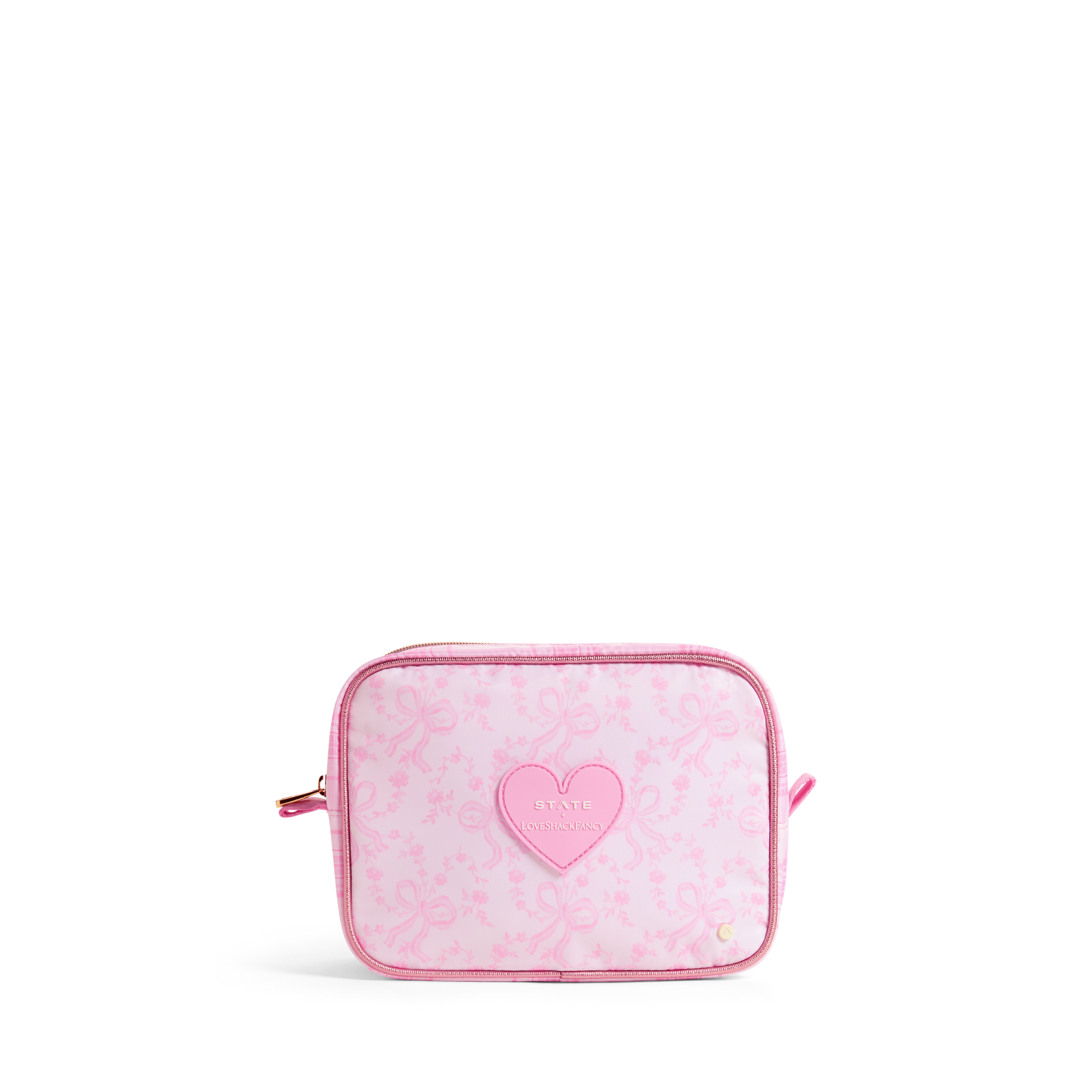 STATE x LoveShackFancy Travel Pouch Set of Three Pink Vanilla