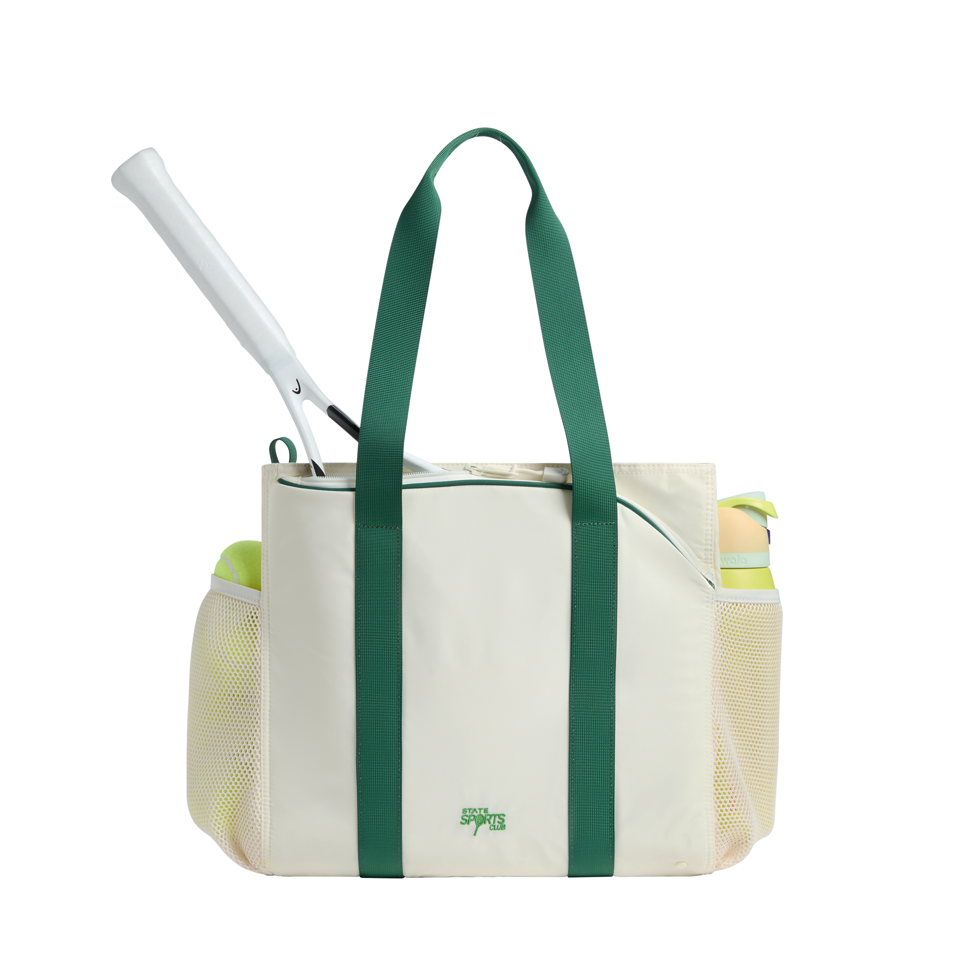 Riley Tennis Tote Ivory/Green