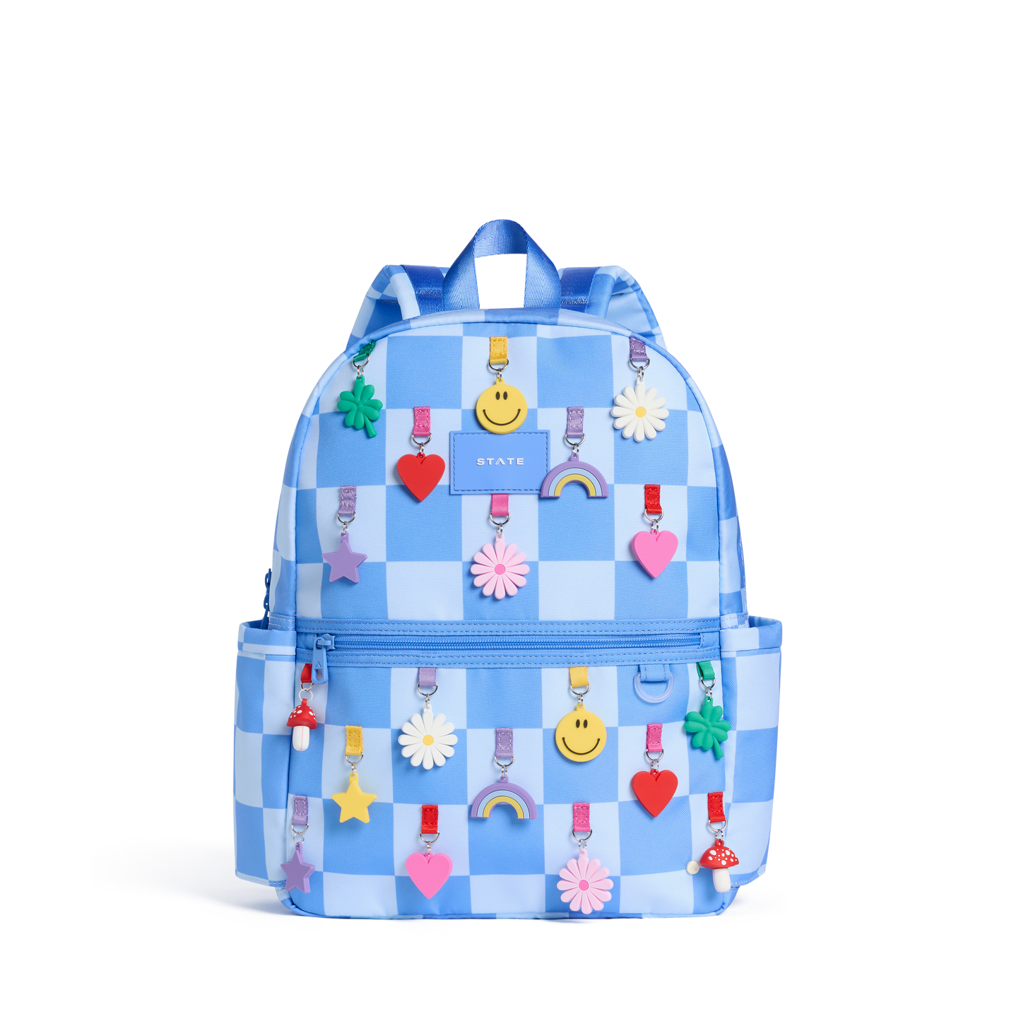 Kane Backpack Charms Blue Checkerboard
