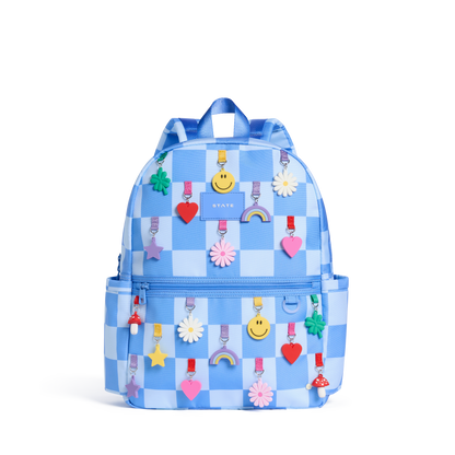 Kane Backpack Charms Blue Checkerboard
